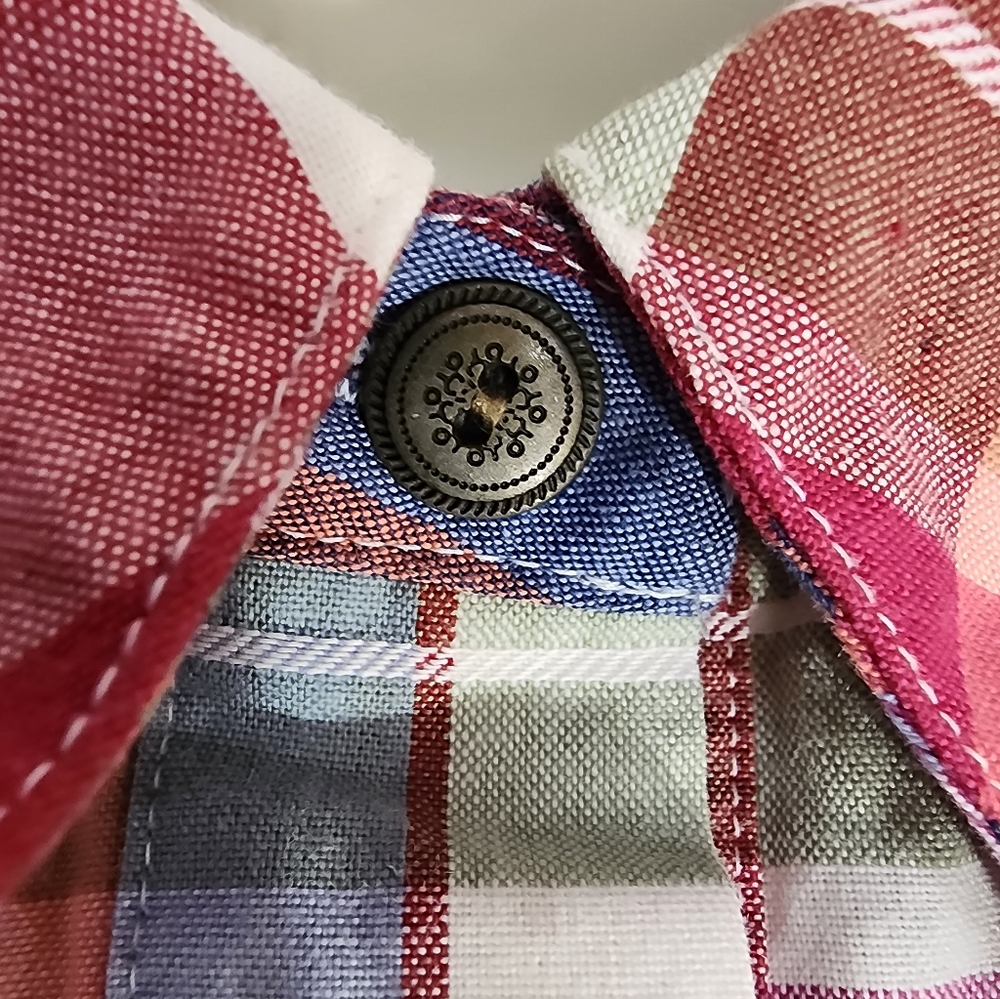 Alfred Dunner Shirt Plaid Cotton Blend Button Up Red Size 10 - Picture 12 of 15